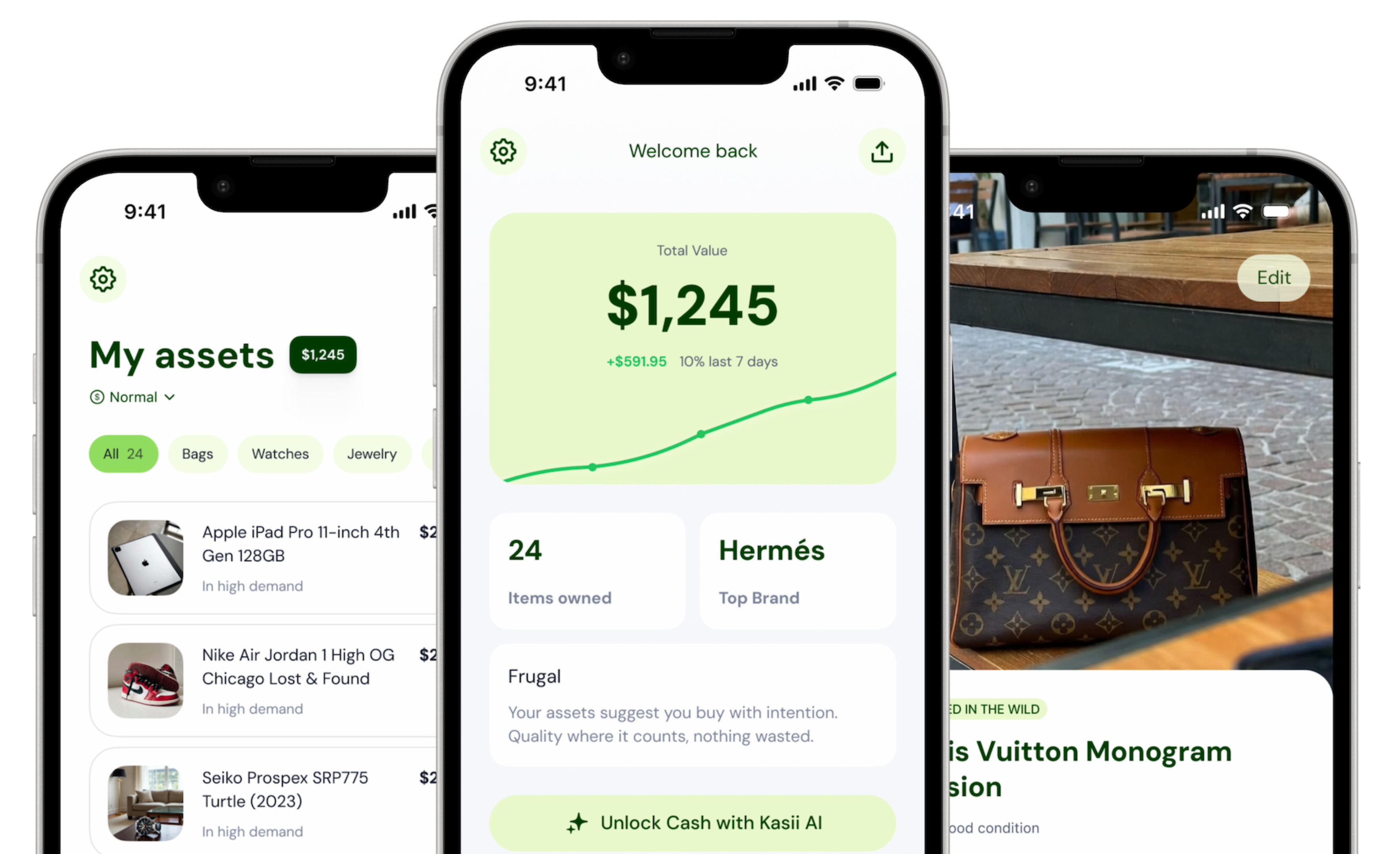 Kasii app screens
